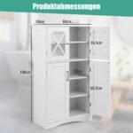 Kompaktiška vonios spintelė su stiklinėmis durelėmis (Balta)