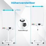 Magnetinė rašomoji lenta ant ratukų su aukščio reguliavimu (Balta)