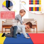 Sulankstomas gimnastikos ir fitneso kilimėlis su rankenomis (Spalvotas)