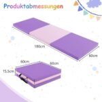 Sulankstomas treniruočių čiužinys rankenomis (Violetinė ir rožinė)
