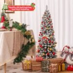 Dirbtinė Kalėdų eglutė 150 cm su sniego imitacija (Žalia)