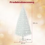 120 cm dirbtinė eglutė su stiklo pluoštu ir LED žvaigžde (Balta)