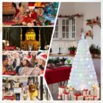 Kalėdinė eglutė su LED apšvietimu ir stiklo pluoštu 150 cm (Balta)