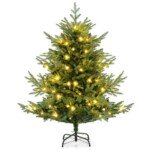 135 cm dirbtinė eglutė su 160 LED žibintų ir 8 apšvietimo režimais (Žalia)