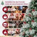 Kalėdinė eglutė su LED lemputėmis ir puošybos elementais 185 cm (Žalia ir balta)