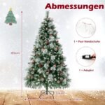 Kalėdinė eglutė su LED lemputėmis ir puošybos elementais 185 cm (Žalia ir balta)