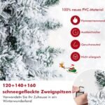 Kalėdinių eglučių rinkinys su trimis skirtingais dydžiais ir dirbtiniu sniegu (Žalia ir balta)