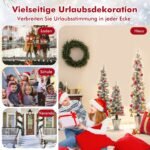 Kalėdinių eglučių rinkinys su trimis skirtingais dydžiais ir dirbtiniu sniegu (Žalia ir balta)
