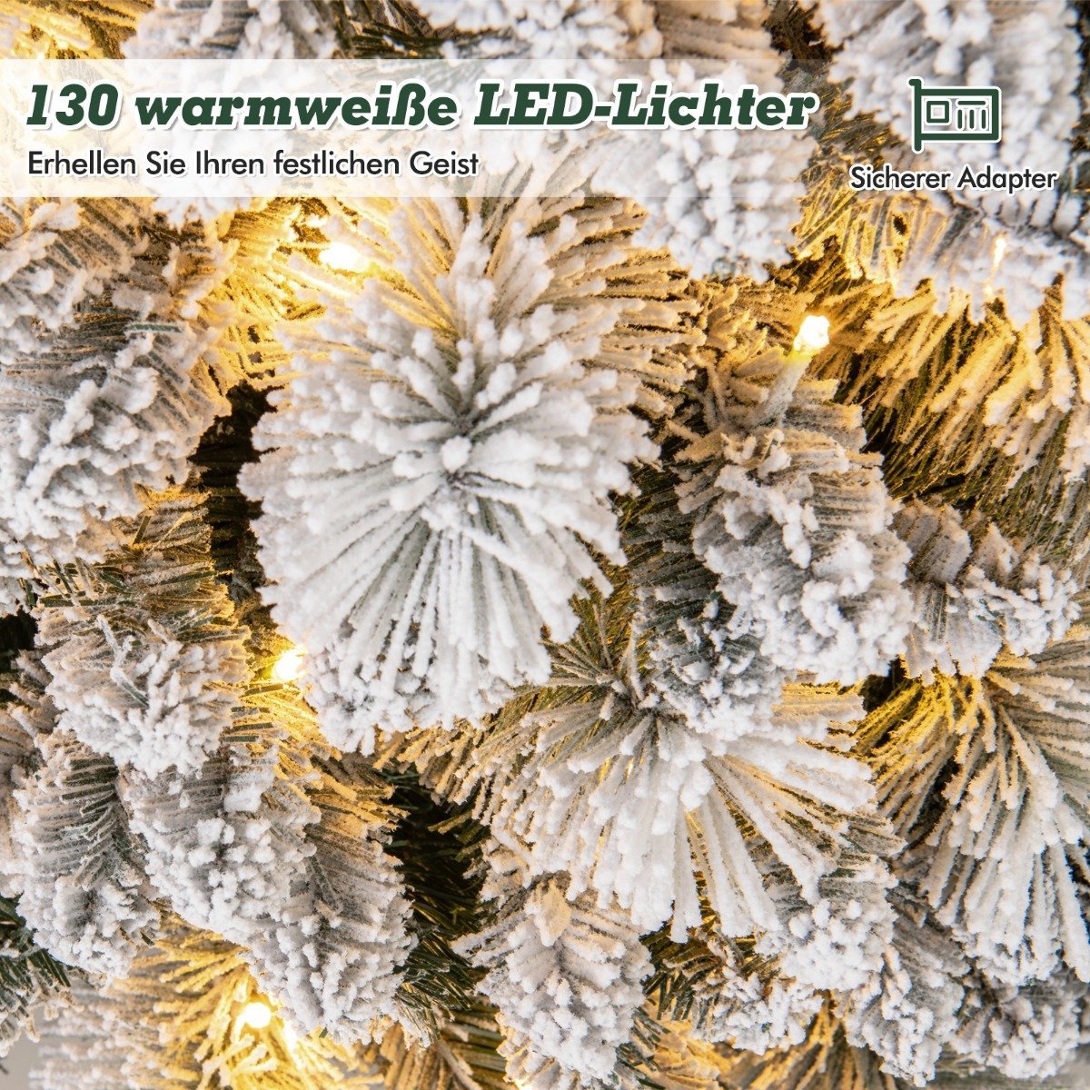 Dirbtinė Kalėdų eglutė su LED apšvietimu 150 cm (Žalia)