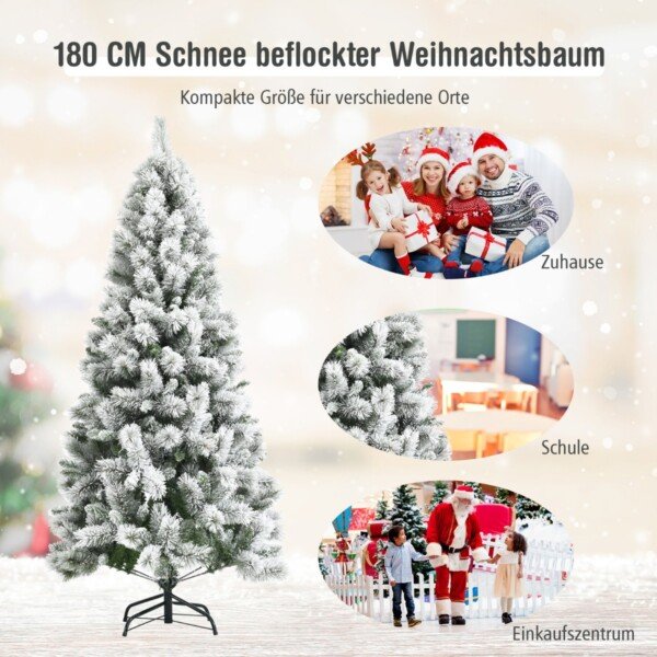 180 cm dirbtinė Kalėdų eglutė su sniego efektu (Žalia)