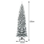 225 cm Kalėdų eglutė su sniego efektu ir 350 LED lempučių (Pilka ir balta)