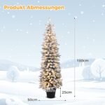 Dirbtinė eglutė su sniego efektu ir LED apšvietimu 180 cm (Žalia)