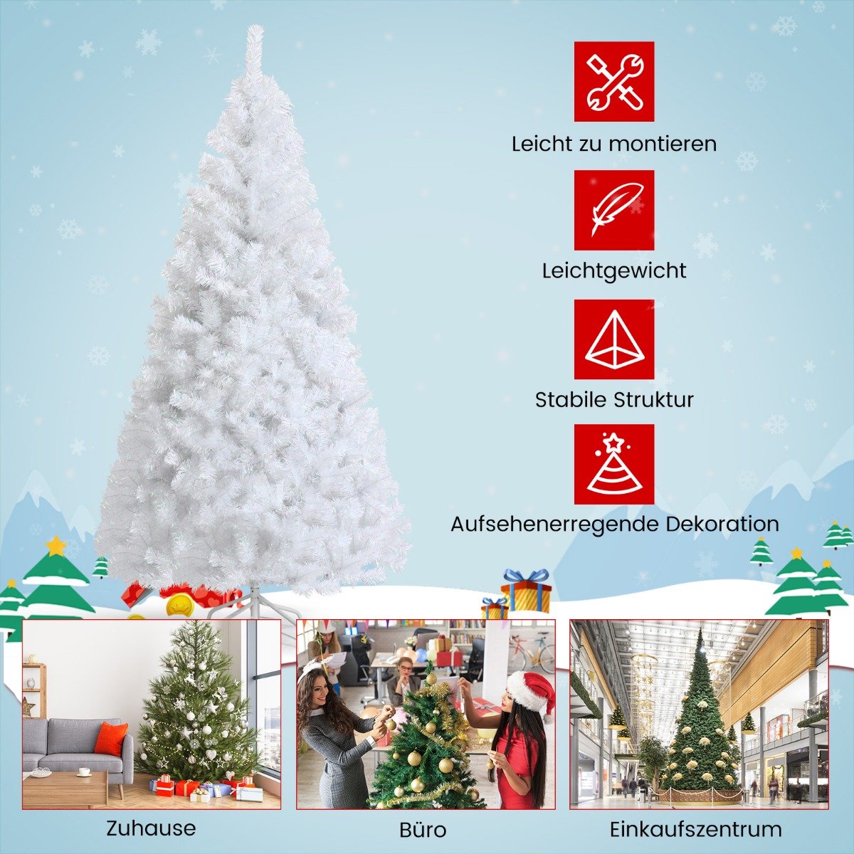 weihnachtsbaum-wei_er_weihnachtsbaum-cm23653_9_ Dirbtinė kalėdinė eglė su 500 šakų 150 cm (Balta)