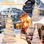 155 cm kūgio formos LED kalėdinė eglutė su 550 LED švieselėmis (Balta)