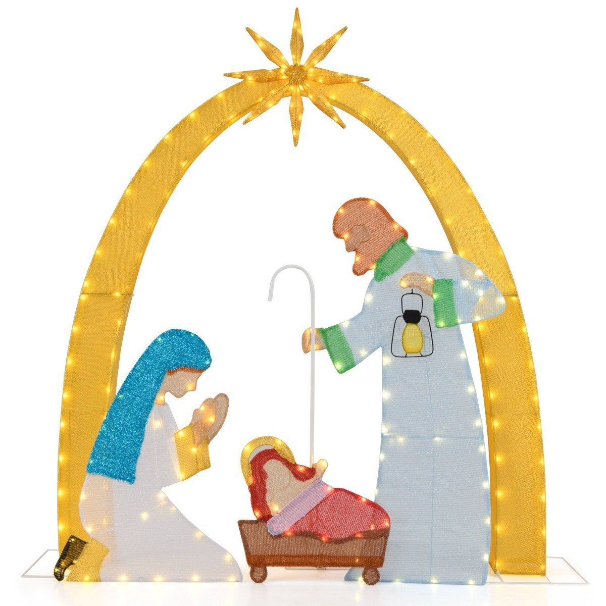weihnachtsdekoration-11768_1_ Apšviesta Kalėdinė Betliejaus scena su 194 LED lemputėmis (Geltona Geltona)