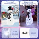 Šviečiantis Kalėdų senis su raudonais paukščiukais (Balta)