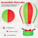 Kalėdinė LED dekoracija „Kalėdų senelis oro balione“ (Įvairiaspalvė)