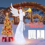 Šviečiantis Kalėdų angelas 156 cm 100 LED lempučių (Balta)