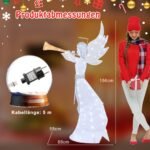 Šviečiantis Kalėdų angelas 156 cm 100 LED lempučių (Balta)