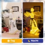 Apšviestas Kalėdų angelas su 100 LED lempučių (Auksinė)