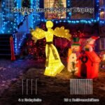 Apšviestas Kalėdų angelas su 100 LED lempučių (Auksinė)