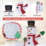 150 cm LED apšviestas Kalėdų Senelis su stiebais (Balta)