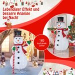 150 cm LED apšviestas Kalėdų Senelis su stiebais (Balta)