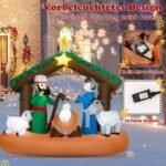 180 cm aukščio pripučiama Kalėdų scenos dekoracija su LED (Spalvota)