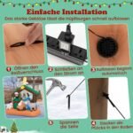 180 cm aukščio pripučiama Kalėdų scenos dekoracija su LED (Spalvota)