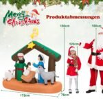 180 cm aukščio pripučiama Kalėdų scenos dekoracija su LED (Spalvota)