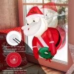 Pripučiamas Kalėdų Senelis su LED apšvietimu ir vainiku (Raudona)