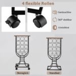 Raudono vyno stovas 14 buteliams su ratukais (Juoda)