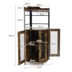 Kampinė baro spintelė su laikikliais stiklainiams ir reguliuojama lentyna (Raudonai ruda)