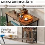 Industrinio stiliaus vyno ir stiklinių laikymo spintelė (Rustiška ruda)