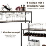 Baro spintelė su vyno ir stiklo laikikliais (Rustikaliai ruda)