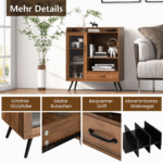 Kompaktiška daugiafunkcė spintelė su stalčiumi ir durelėmis (Natūrali)