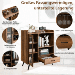 Kompaktiška daugiafunkcė spintelė su stalčiumi ir durelėmis (Natūrali)