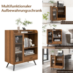 Kompaktiška daugiafunkcė spintelė su stalčiumi ir durelėmis (Natūrali)