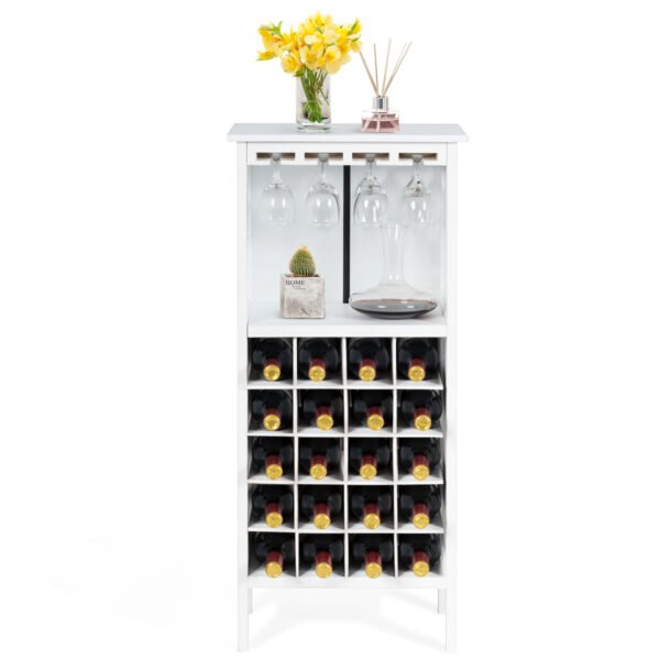 Medinė vyno lentyna 20 buteliams (Balta)