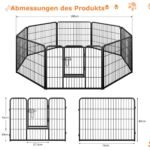 Sulankstomas metalinis šunų aptvaras su 8 panelėmis (Juoda)