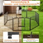 Sulankstomas metalinis šunų aptvaras su 8 panelėmis (Juoda)