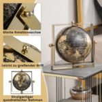 Besisukantis pasaulio gaublys metaliniu rėmu (Juoda)