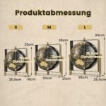 Besisukantis pasaulio gaublys metaliniu rėmu (Juoda)