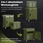 Daugiafunkcis įrankių vežimėlis su 5 stalčiais ir kabliukais (Žalia)
