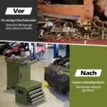 Daugiafunkcis įrankių vežimėlis su 5 stalčiais ir kabliukais (Žalia)