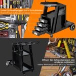 Suvirinimo vežimėlis su keturiais stalčiais (Juoda)