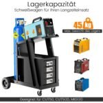 Suvirinimo vežimėlis su keturiais stalčiais (Juoda)