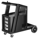 Suvirinimo vežimėlis su keturiais stalčiais (Juoda)