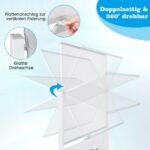 Dvipusis rašomasis stovas su lentyna ir ratukais (Balta)