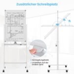 Dvipusė mobilioji rašymo lenta su priedais 60 x 90 cm (Balta)